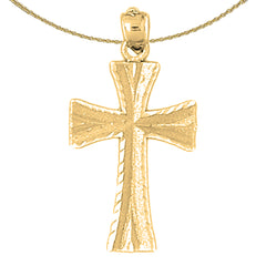 Colgante de cruz de plata de ley (bañado en rodio o oro amarillo)