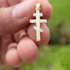 Sterling Silver Cross Pendant (Rhodium or Yellow Gold-plated)