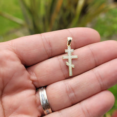 Sterling Silver Cross Pendant (Rhodium or Yellow Gold-plated)