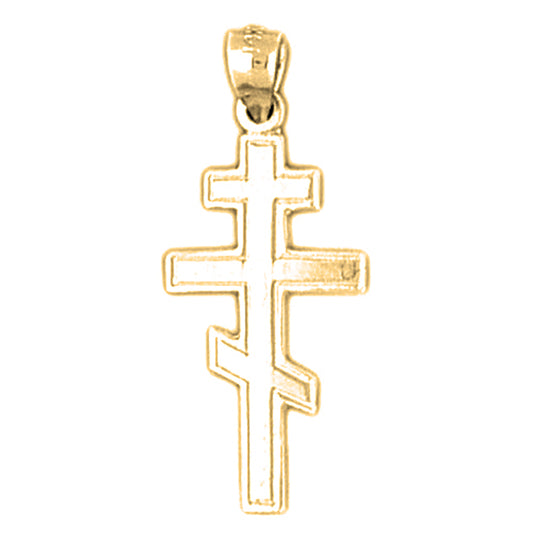 14K or 18K Gold Eastern Orthodox Cross Pendant