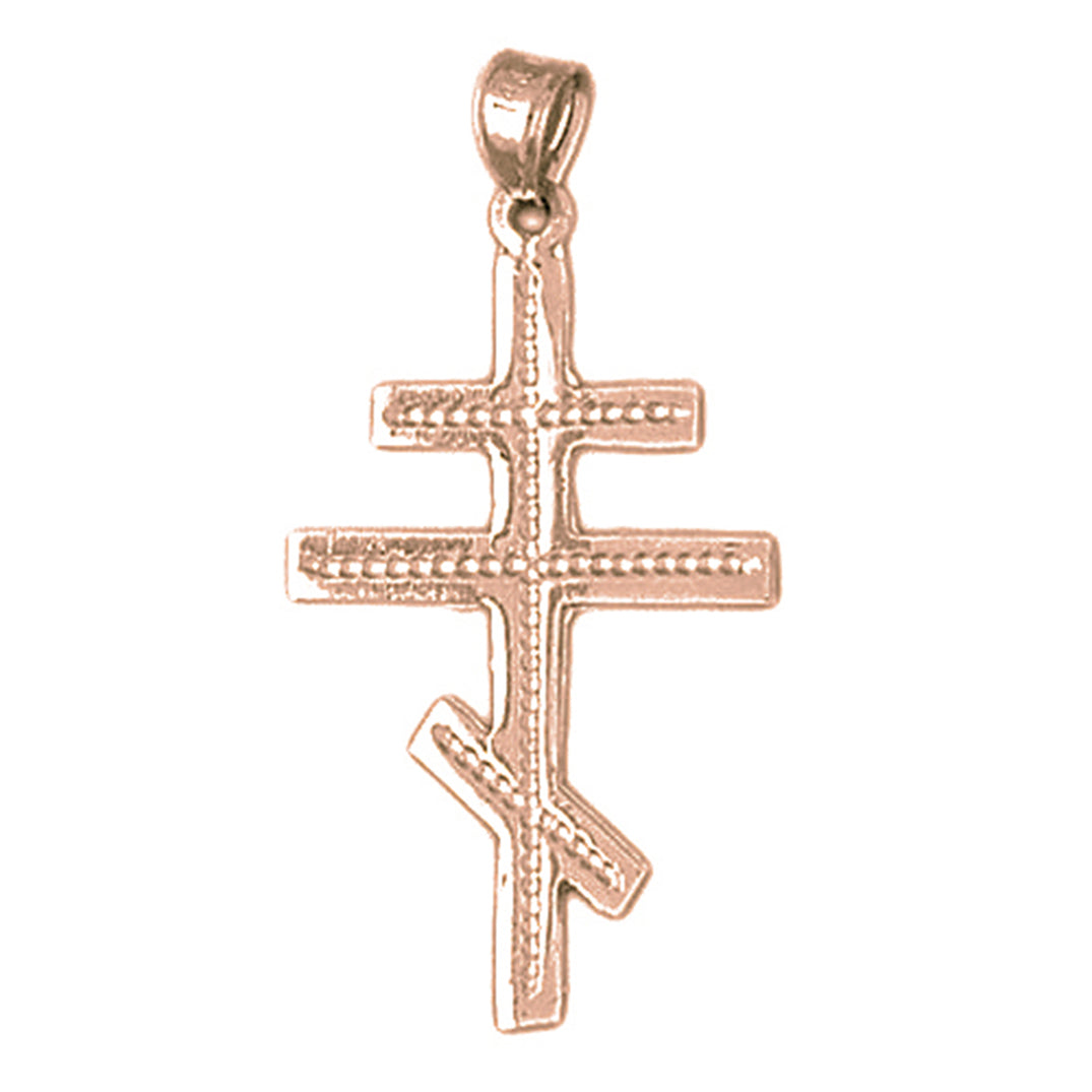 14K or 18K Gold Eastern Orthodox Cross Pendant