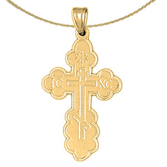 Sterling Silver Cross Pendant (Rhodium or Yellow Gold-plated)