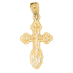 Yellow Gold-plated Silver Cross Pendant