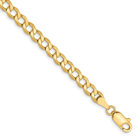 10K Yellow Gold 4.3mm Semi-Solid Curb Chain