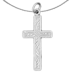 Sterling Silver Cross Pendant (Rhodium or Yellow Gold-plated)