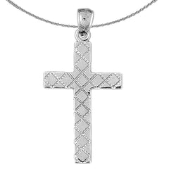 Sterling Silver Cross Pendant (Rhodium or Yellow Gold-plated)