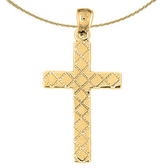 Colgante de cruz de plata de ley (bañado en rodio o oro amarillo)