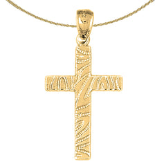 Colgante de cruz de plata de ley (bañado en rodio o oro amarillo)