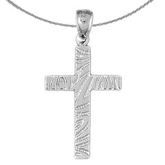 Sterling Silver Cross Pendant (Rhodium or Yellow Gold-plated)