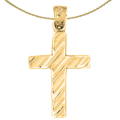 Colgante de cruz de plata de ley (bañado en rodio o oro amarillo)