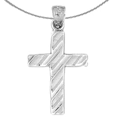 Sterling Silver Cross Pendant (Rhodium or Yellow Gold-plated)