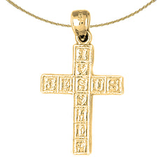 Sterling Silver Cross Pendant (Rhodium or Yellow Gold-plated)