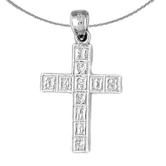 Sterling Silver Cross Pendant (Rhodium or Yellow Gold-plated)