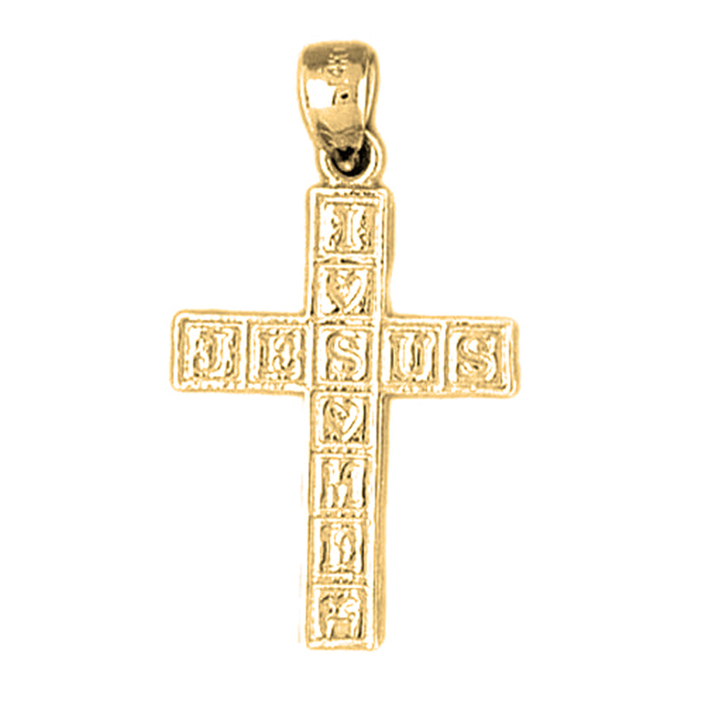 Yellow Gold-plated Silver Cross Pendant