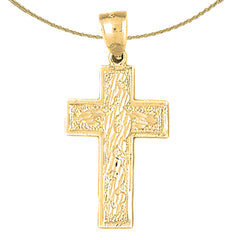 Sterling Silver Cross Pendant (Rhodium or Yellow Gold-plated)