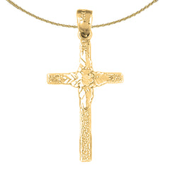 Sterling Silver Cross Pendant (Rhodium or Yellow Gold-plated)