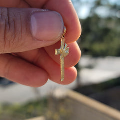 Sterling Silver Cross Pendant (Rhodium or Yellow Gold-plated)