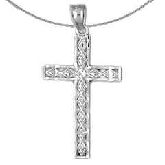 Sterling Silver Cross Pendant (Rhodium or Yellow Gold-plated)