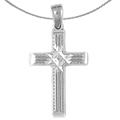 Sterling Silver Cross Pendant (Rhodium or Yellow Gold-plated)