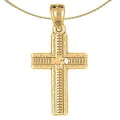 Sterling Silver Cross Pendant (Rhodium or Yellow Gold-plated)