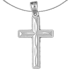 Sterling Silver Cross Pendant (Rhodium or Yellow Gold-plated)