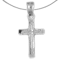 Sterling Silver Cross Pendant (Rhodium or Yellow Gold-plated)