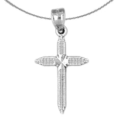 Sterling Silver Cross Pendant (Rhodium or Yellow Gold-plated)