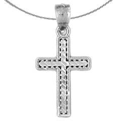 Sterling Silver Cross Pendant (Rhodium or Yellow Gold-plated)