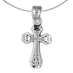 Sterling Silver Cross Pendant (Rhodium or Yellow Gold-plated)