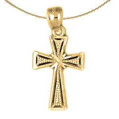 Sterling Silver Cross Pendant (Rhodium or Yellow Gold-plated)