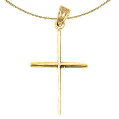 Colgante de cruz de plata de ley (bañado en rodio o oro amarillo)