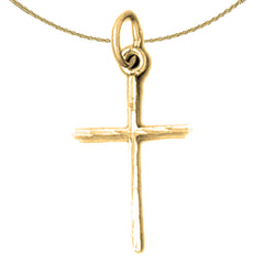 Colgante de cruz de plata de ley (bañado en rodio o oro amarillo)