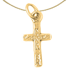 Sterling Silver Cross Pendant (Rhodium or Yellow Gold-plated)