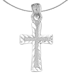 Sterling Silver Cross Pendant (Rhodium or Yellow Gold-plated)