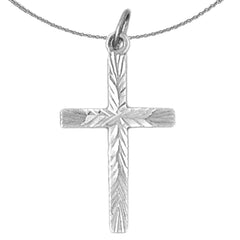 Sterling Silver Cross Pendant (Rhodium or Yellow Gold-plated)