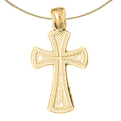 Sterling Silver Cross Pendant (Rhodium or Yellow Gold-plated)