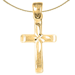 Sterling Silver Cross Pendant (Rhodium or Yellow Gold-plated)