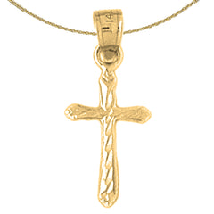 Sterling Silver Cross Pendant (Rhodium or Yellow Gold-plated)