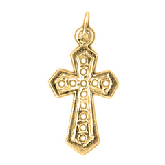 Yellow Gold-plated Silver Cross Pendant