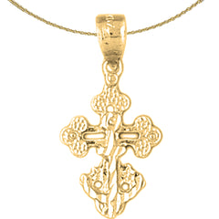 Sterling Silver Cross Pendant (Rhodium or Yellow Gold-plated)