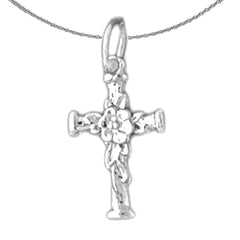 Sterling Silver Cross Pendant (Rhodium or Yellow Gold-plated)