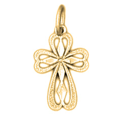 Yellow Gold-plated Silver Cross Pendant