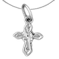 Sterling Silver Cross Pendant (Rhodium or Yellow Gold-plated)