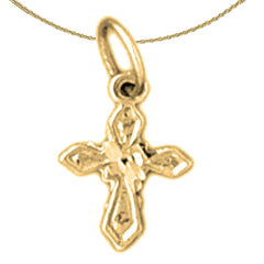 Sterling Silver Cross Pendant (Rhodium or Yellow Gold-plated)