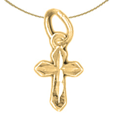 Sterling Silver Cross Pendant (Rhodium or Yellow Gold-plated)