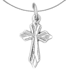 Sterling Silver Cross Pendant (Rhodium or Yellow Gold-plated)