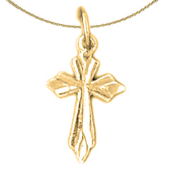 Sterling Silver Cross Pendant (Rhodium or Yellow Gold-plated)