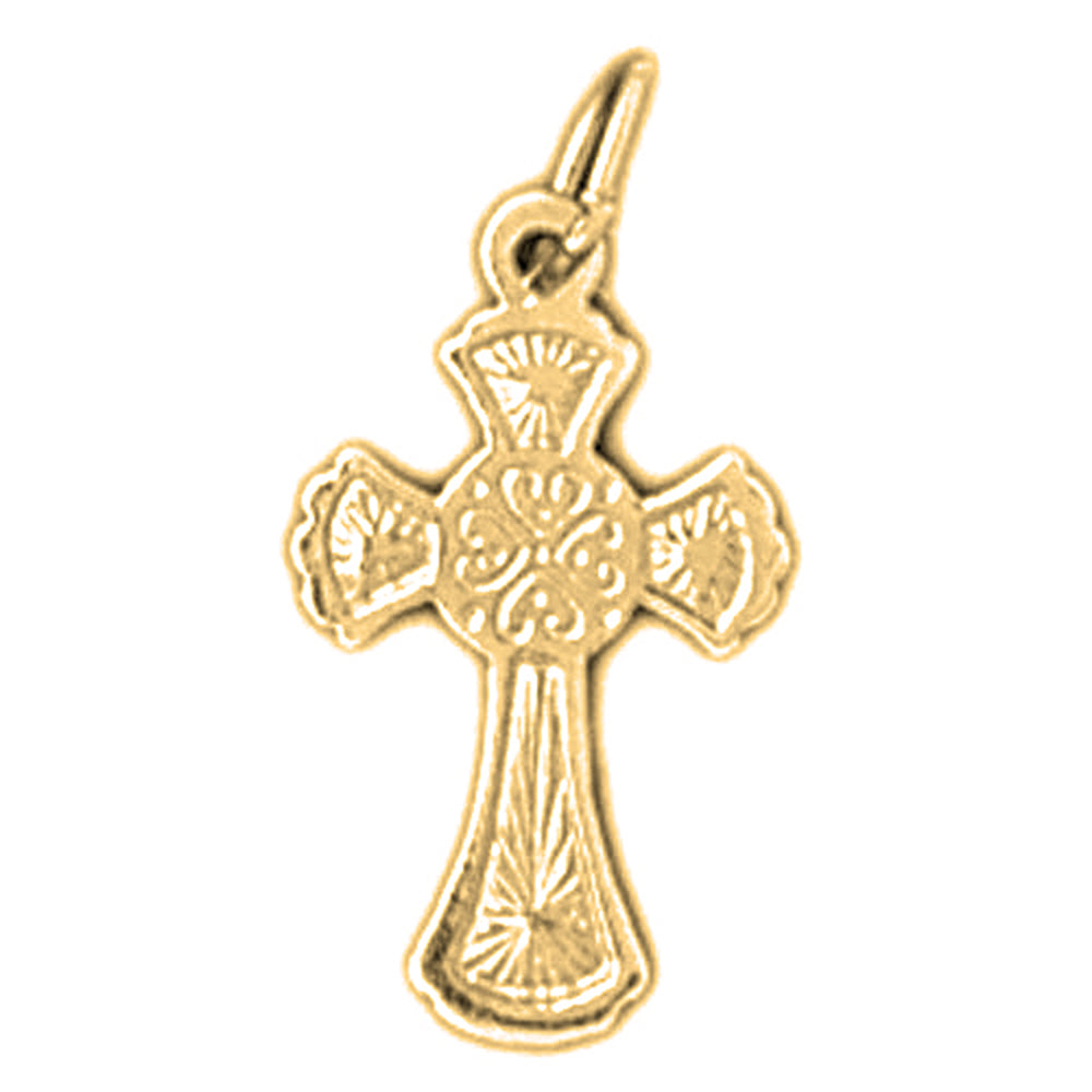 Yellow Gold-plated Silver Cross Pendant