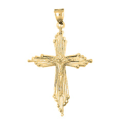 Yellow Gold-plated Silver Crucifix Pendant