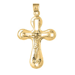 Yellow Gold-plated Silver Crucifix Pendant